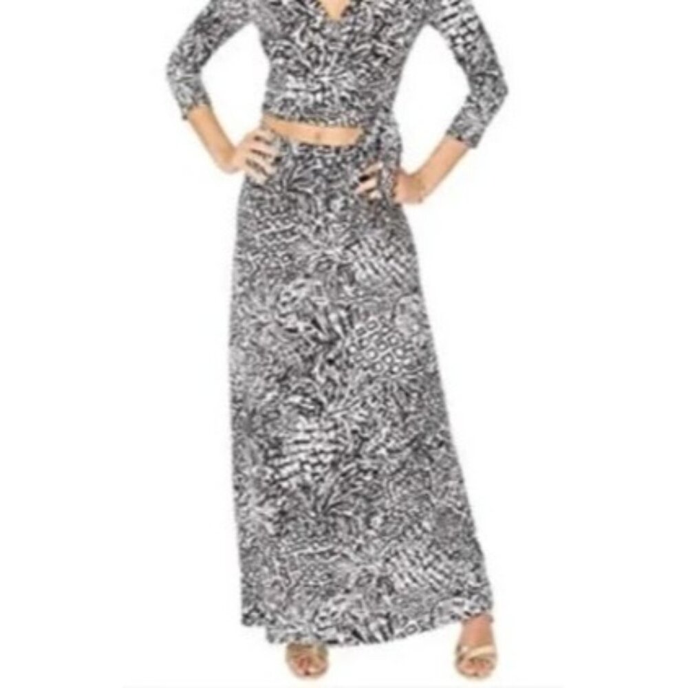 Lilly Pulitzer Black and White Printed Maxi Skirt